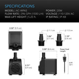 AC Infinity Submersible Water Pump