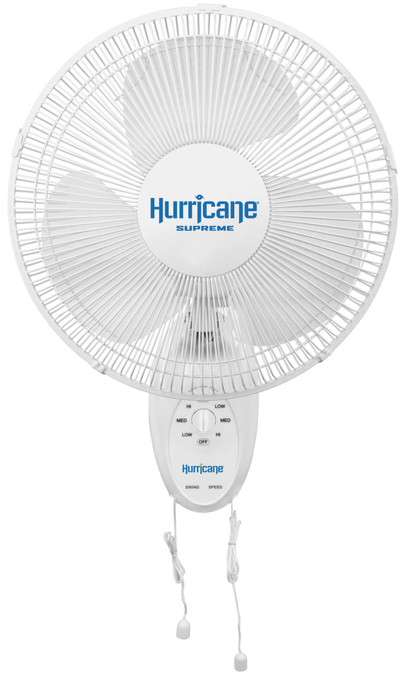 Hurricane Supreme Oscillating Wall Mount Fan 12 in